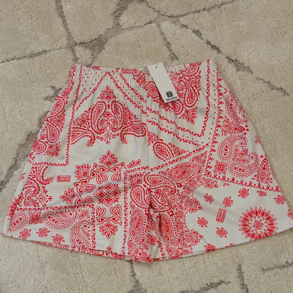 Bravest Studios Shorts Red Paisley